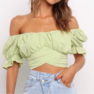 Petal & Pup Sacchi Crop Top in Light Green